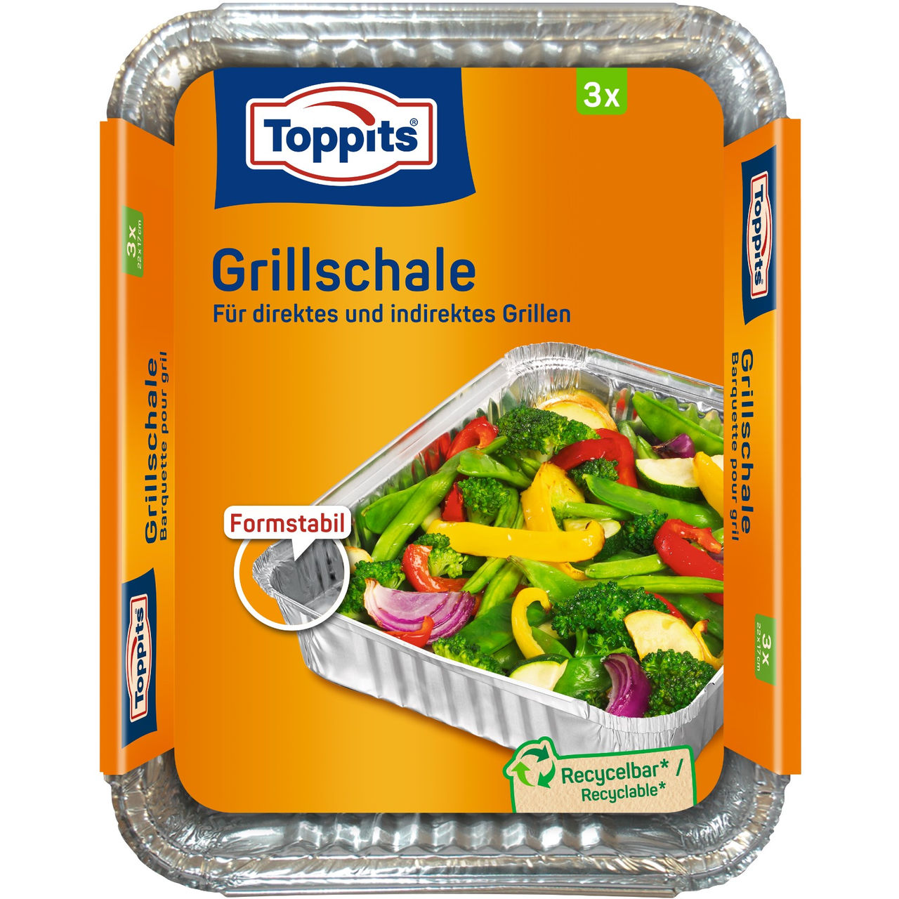 Vorderseite der Verpackung Toppits Grillschale Vorderseite der Verpackung Toppits Grillschale